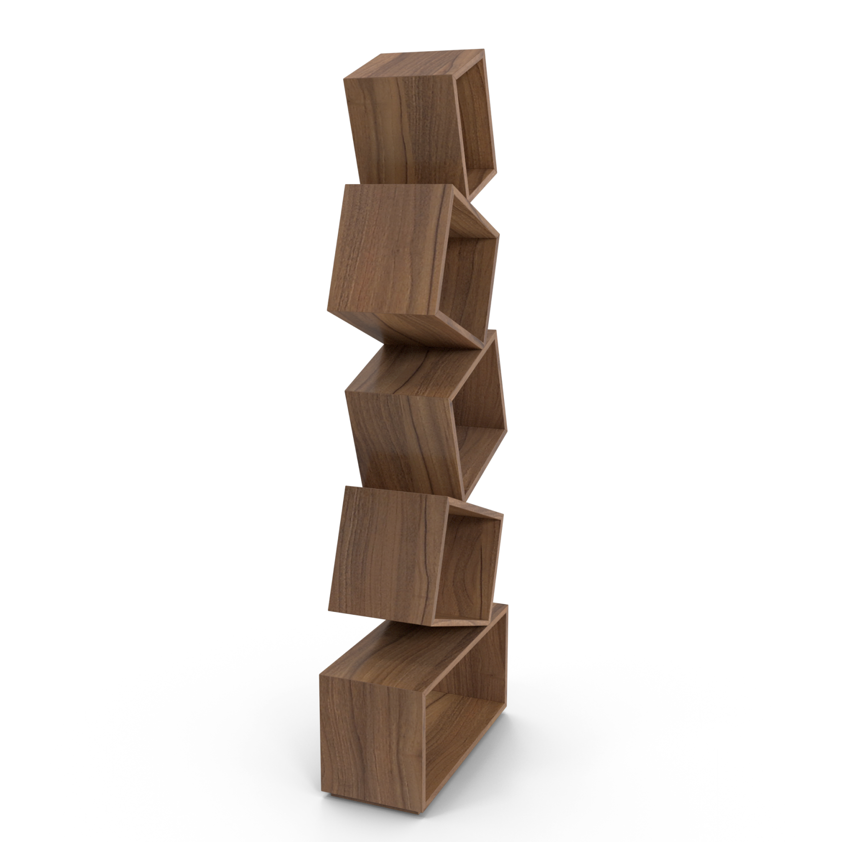 Stacked rotated shelves