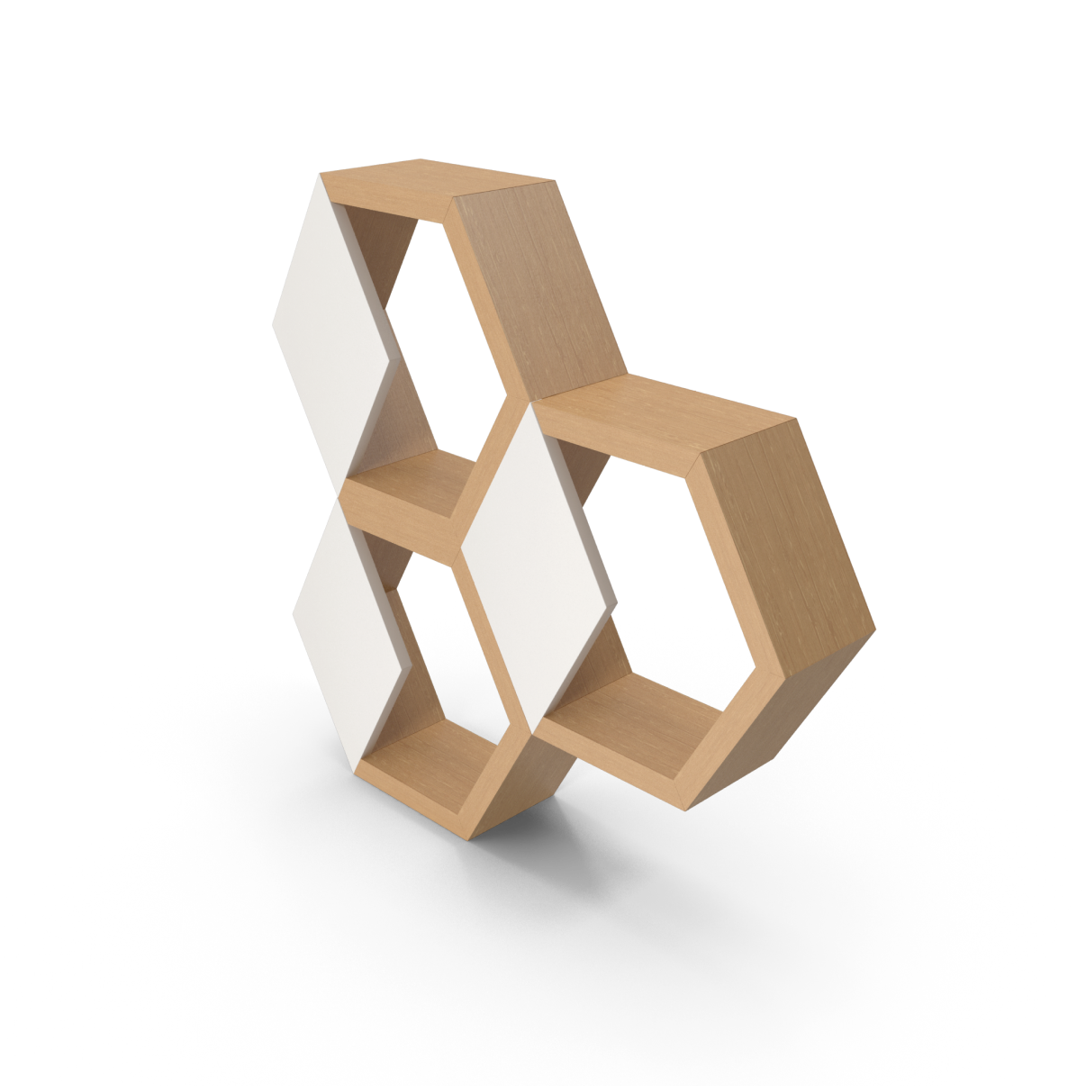 Wall tri-hexagonal shelve